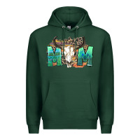 Sports Green mom with bull skull Premium Hoodie - Zillion Design Studio
