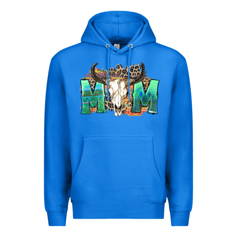 Mom With Bull Skull Premium Hoodie by Zillion Design Studio | Teevron