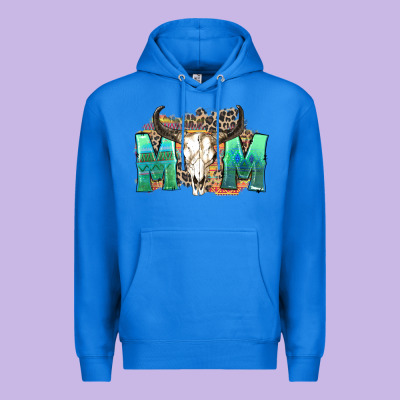 Mom With Bull Skull Premium Hoodie Designed By Zillion Design Studio
