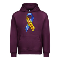 Mauve Wine down syndrome ribbon softball Urban Hoodie - texasbilliewilder