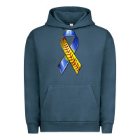 Pigment Midnight Navy down syndrome ribbon softball Urban Hoodie - texasbilliewilder