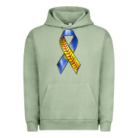 Pigment Oil Green down syndrome ribbon softball Urban Hoodie - texasbilliewilder