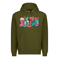 Army Green mermaid tail coffee cups Premium Hoodie - Zillion Design Studio