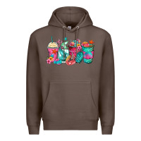 Coffee mermaid tail coffee cups Premium Hoodie - Zillion Design Studio