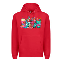 Red mermaid tail coffee cups Premium Hoodie - Zillion Design Studio