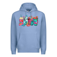 Colony Blue mermaid tail coffee cups Premium Hoodie - Zillion Design Studio
