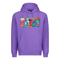 Purple mermaid tail coffee cups Premium Hoodie - Zillion Design Studio