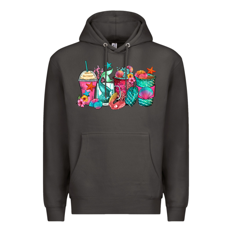 Mermaid Tail Coffee Cups Premium Hoodie by Zillion Design Studio | Teevron