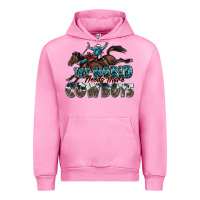 Fuchsia Pink the world needs more cowboys Urban Hoodie - Zillion Design Studio
