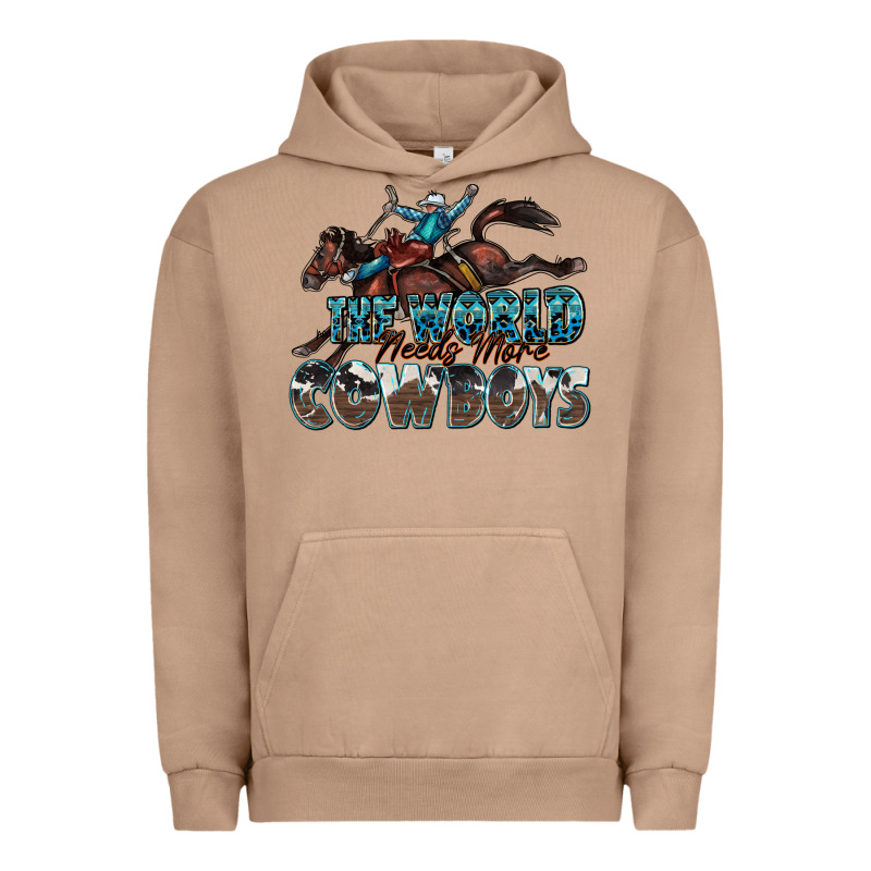 The World Needs More Cowboys Urban Hoodie by Zillion Design Studio | Teevron