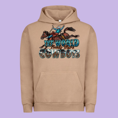 The World Needs More Cowboys Urban Hoodie Designed By Zillion Design Studio