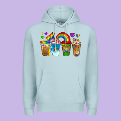 Lgbtq Coffee Drinks Premium Hoodie Designed By Texasbilliewilder