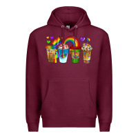 Burgundy lgbtq coffee drinks Premium Hoodie - texasbilliewilder