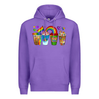 Purple lgbtq coffee drinks Premium Hoodie - texasbilliewilder