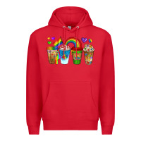 Red lgbtq coffee drinks Premium Hoodie - texasbilliewilder