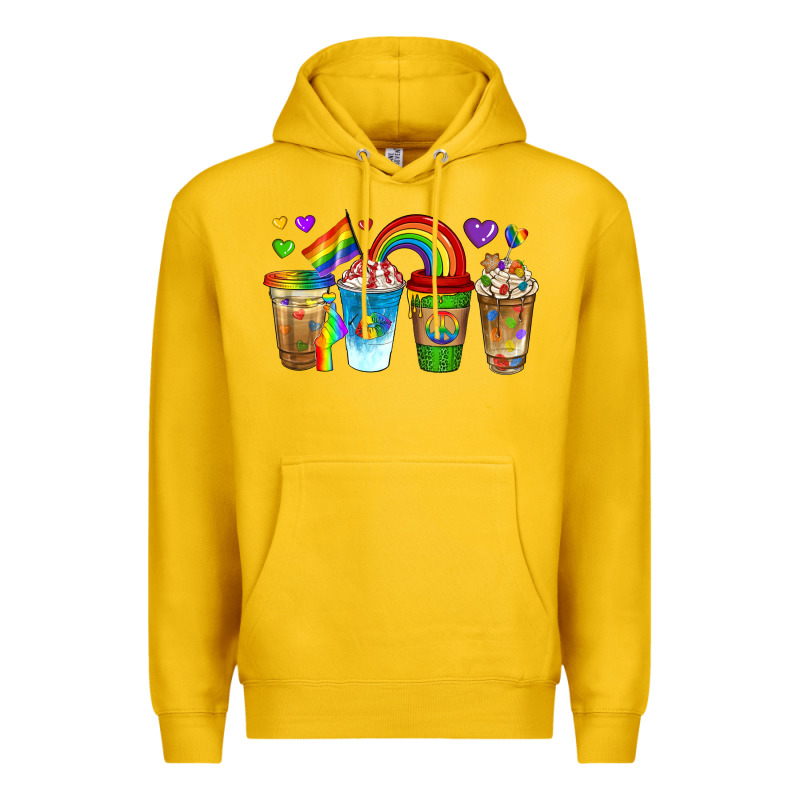 Lgbtq Coffee Drinks Premium Hoodie by texasbilliewilder | Teevron