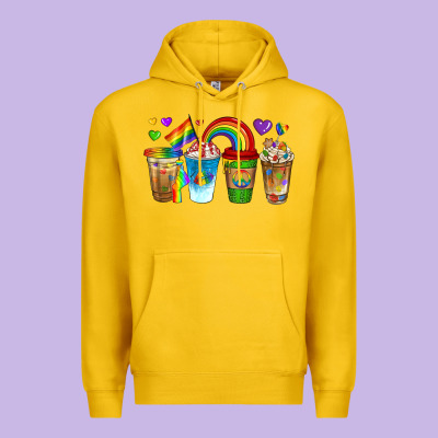 Lgbtq Coffee Drinks Premium Hoodie Designed By Texasbilliewilder