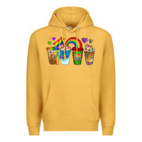 Mustard lgbtq coffee drinks Premium Hoodie - texasbilliewilder