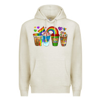 Oatmeal Heather lgbtq coffee drinks Premium Hoodie - texasbilliewilder