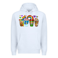 White lgbtq coffee drinks Premium Hoodie - texasbilliewilder