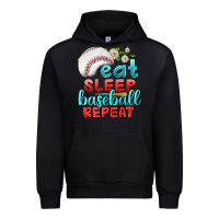 Black eat sleep baseball repeat Urban Hoodie - texasbilliewilder