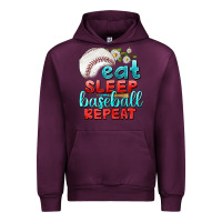 Mauve Wine eat sleep baseball repeat Urban Hoodie - texasbilliewilder