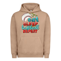 Pigment Burro eat sleep baseball repeat Urban Hoodie - texasbilliewilder