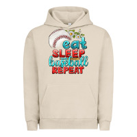 Pigment French Oak eat sleep baseball repeat Urban Hoodie - texasbilliewilder