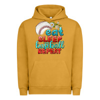 Pigment Peanut Butter eat sleep baseball repeat Urban Hoodie - texasbilliewilder