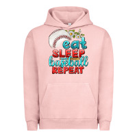 Pigment Salmon eat sleep baseball repeat Urban Hoodie - texasbilliewilder