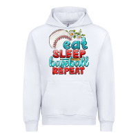 White eat sleep baseball repeat Urban Hoodie - texasbilliewilder