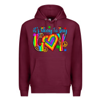 Burgundy its okay to say gay Premium Hoodie - texasbilliewilder