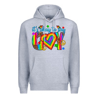 Heather Grey its okay to say gay Premium Hoodie - texasbilliewilder