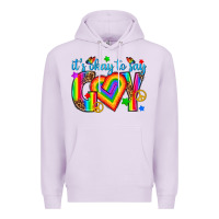 Lilac its okay to say gay Premium Hoodie - texasbilliewilder