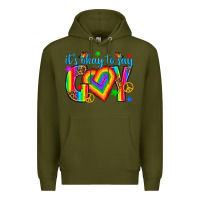 Army Green its okay to say gay Premium Hoodie - texasbilliewilder