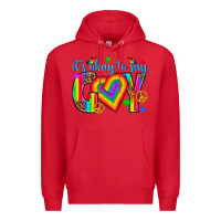 Red its okay to say gay Premium Hoodie - texasbilliewilder