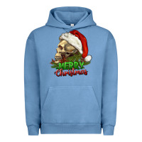 Pigment Pebble Blue Merry Christmas Urban Hoodie - RanaPortraitStore