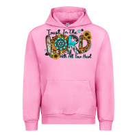 Fuchsia Pink trust in the lord with all your heart Urban Hoodie - Zillion Design Studio