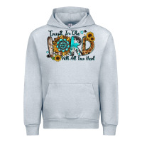 Heather Grey trust in the lord with all your heart Urban Hoodie - Zillion Design Studio