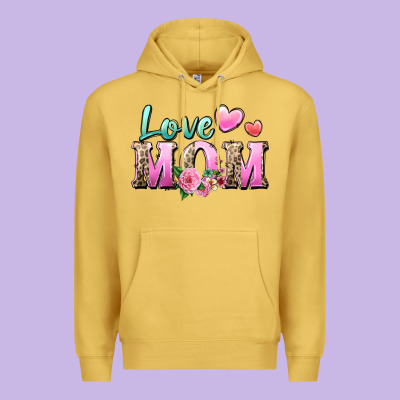 Love Mom Premium Hoodie Designed By Zillion Design Studio