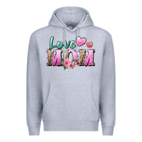Heather Grey love mom Premium Hoodie - Zillion Design Studio