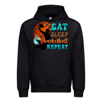 Black eat sleep basketball repeat Urban Hoodie - texasbilliewilder