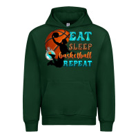 Forest Green eat sleep basketball repeat Urban Hoodie - texasbilliewilder