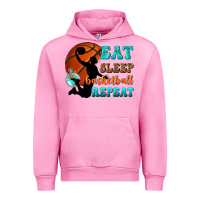 Fuchsia Pink eat sleep basketball repeat Urban Hoodie - texasbilliewilder