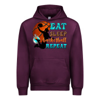 Mauve Wine eat sleep basketball repeat Urban Hoodie - texasbilliewilder