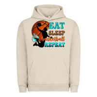 Pigment French Oak eat sleep basketball repeat Urban Hoodie - texasbilliewilder
