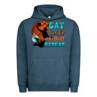 Pigment Midnight Navy eat sleep basketball repeat Urban Hoodie - texasbilliewilder
