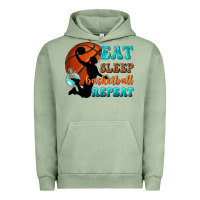 Pigment Oil Green eat sleep basketball repeat Urban Hoodie - texasbilliewilder