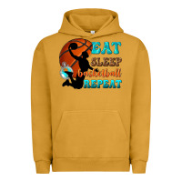 Pigment Peanut Butter eat sleep basketball repeat Urban Hoodie - texasbilliewilder