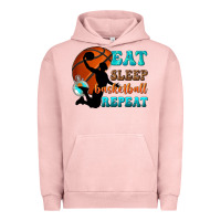Pigment Salmon eat sleep basketball repeat Urban Hoodie - texasbilliewilder